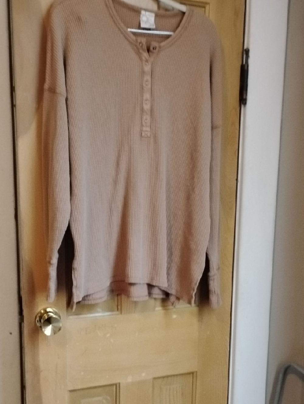 Offline By Aerie Waffle Wow Henley, Tan XL